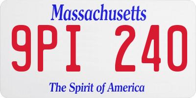 MA license plate 9PI240