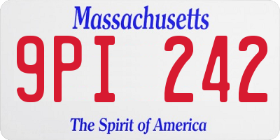 MA license plate 9PI242