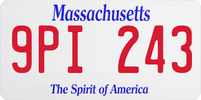 MA license plate 9PI243