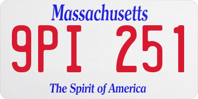 MA license plate 9PI251