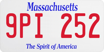 MA license plate 9PI252