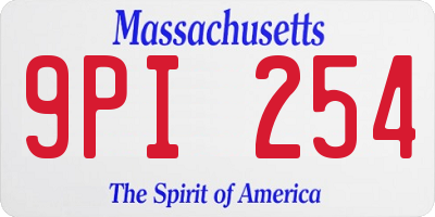 MA license plate 9PI254