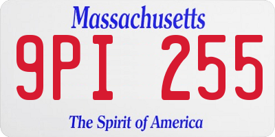 MA license plate 9PI255