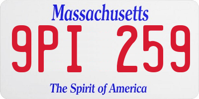 MA license plate 9PI259