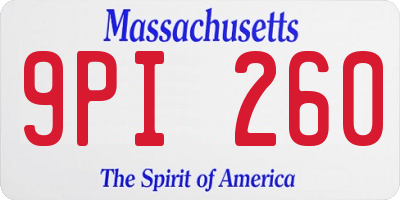 MA license plate 9PI260