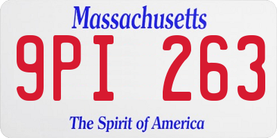MA license plate 9PI263