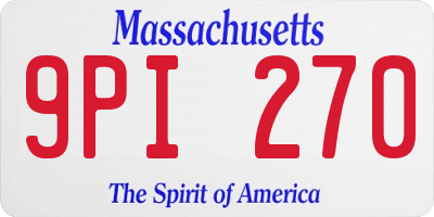 MA license plate 9PI270