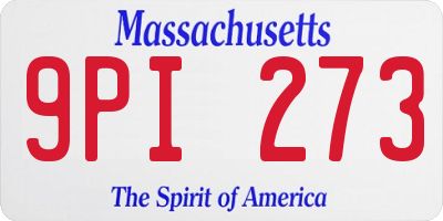 MA license plate 9PI273