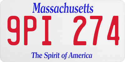 MA license plate 9PI274
