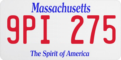 MA license plate 9PI275