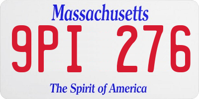 MA license plate 9PI276