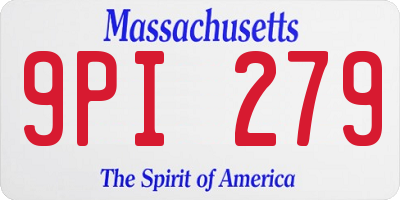 MA license plate 9PI279