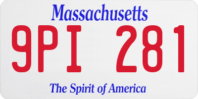MA license plate 9PI281