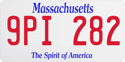 MA license plate 9PI282