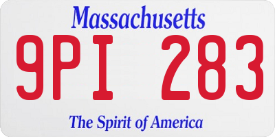 MA license plate 9PI283