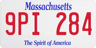 MA license plate 9PI284