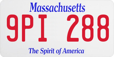 MA license plate 9PI288