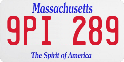 MA license plate 9PI289