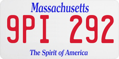MA license plate 9PI292