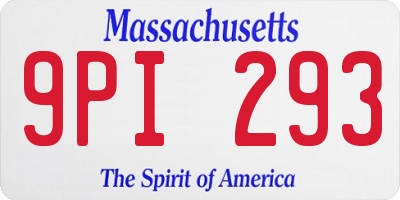 MA license plate 9PI293