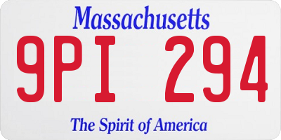 MA license plate 9PI294
