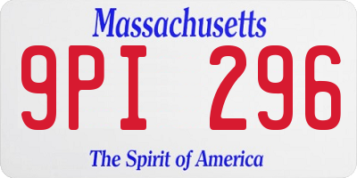 MA license plate 9PI296