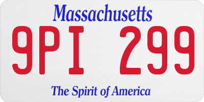 MA license plate 9PI299