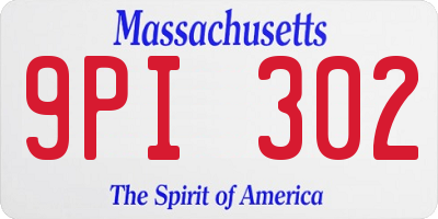 MA license plate 9PI302