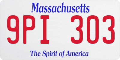 MA license plate 9PI303