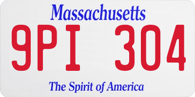 MA license plate 9PI304