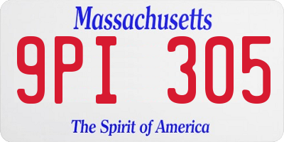 MA license plate 9PI305
