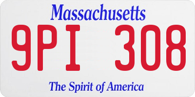 MA license plate 9PI308