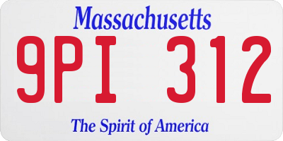 MA license plate 9PI312