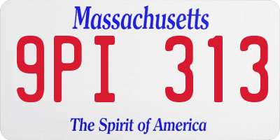 MA license plate 9PI313