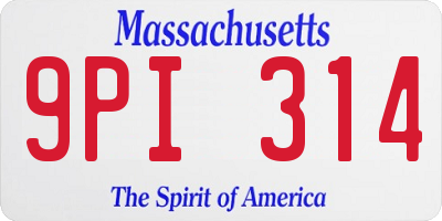 MA license plate 9PI314