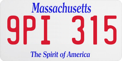 MA license plate 9PI315