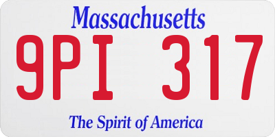 MA license plate 9PI317