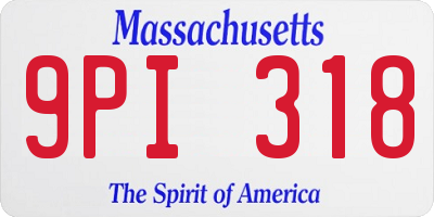 MA license plate 9PI318