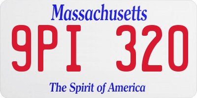 MA license plate 9PI320