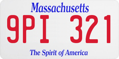 MA license plate 9PI321