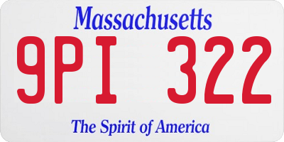 MA license plate 9PI322
