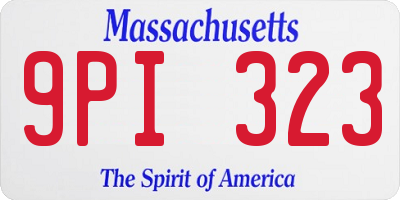 MA license plate 9PI323