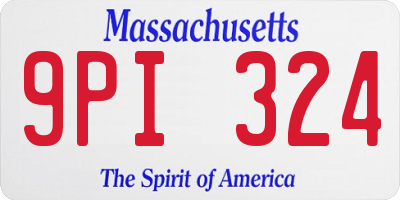 MA license plate 9PI324