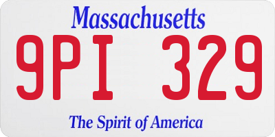 MA license plate 9PI329