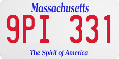MA license plate 9PI331