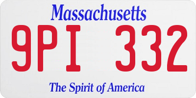 MA license plate 9PI332