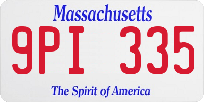 MA license plate 9PI335