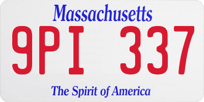 MA license plate 9PI337