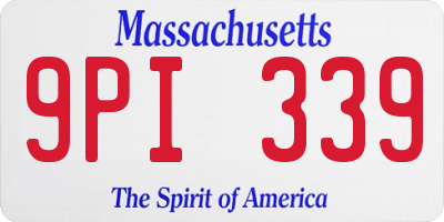 MA license plate 9PI339