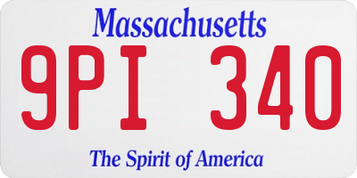 MA license plate 9PI340